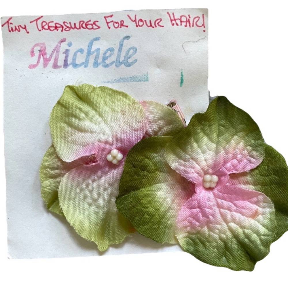 Sweet Fabric HYDRANGEA Hair CLIP Set NEW